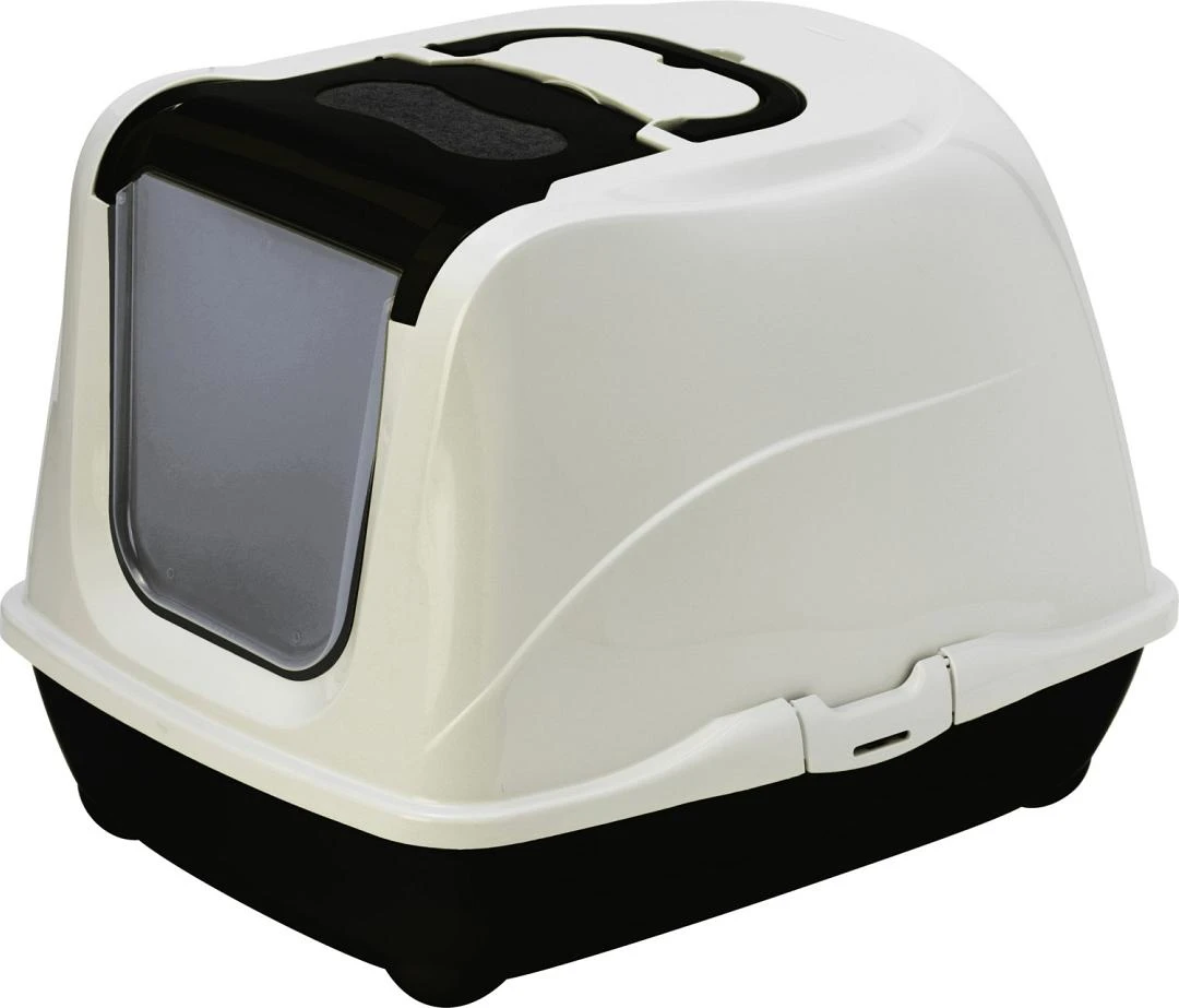 Moderna Kattenbak Flip Cat Zwart/wit 1 Moderna Kattenbak Flip Cat Zwart/wit