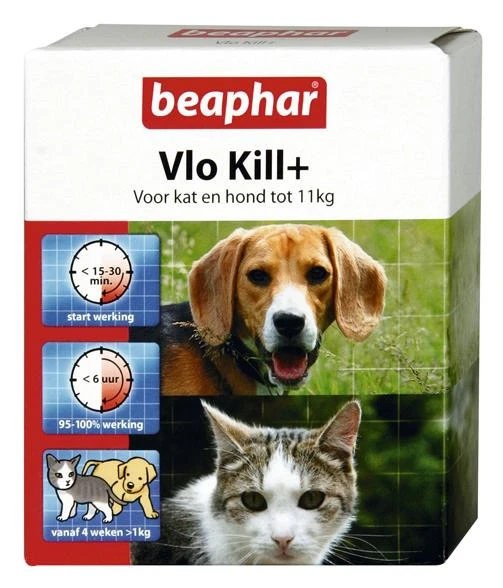 Beaphar Vlo Kill+ Kat En Hond Tot 11 Kg 6 St 1 Beaphar Vlo Kill+ Kat En Hond Tot 11 Kg 6 St