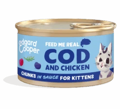 Edgard & Cooper Kattenvoer Kitten Kabeljauw & Kip Chunks 85 Gr