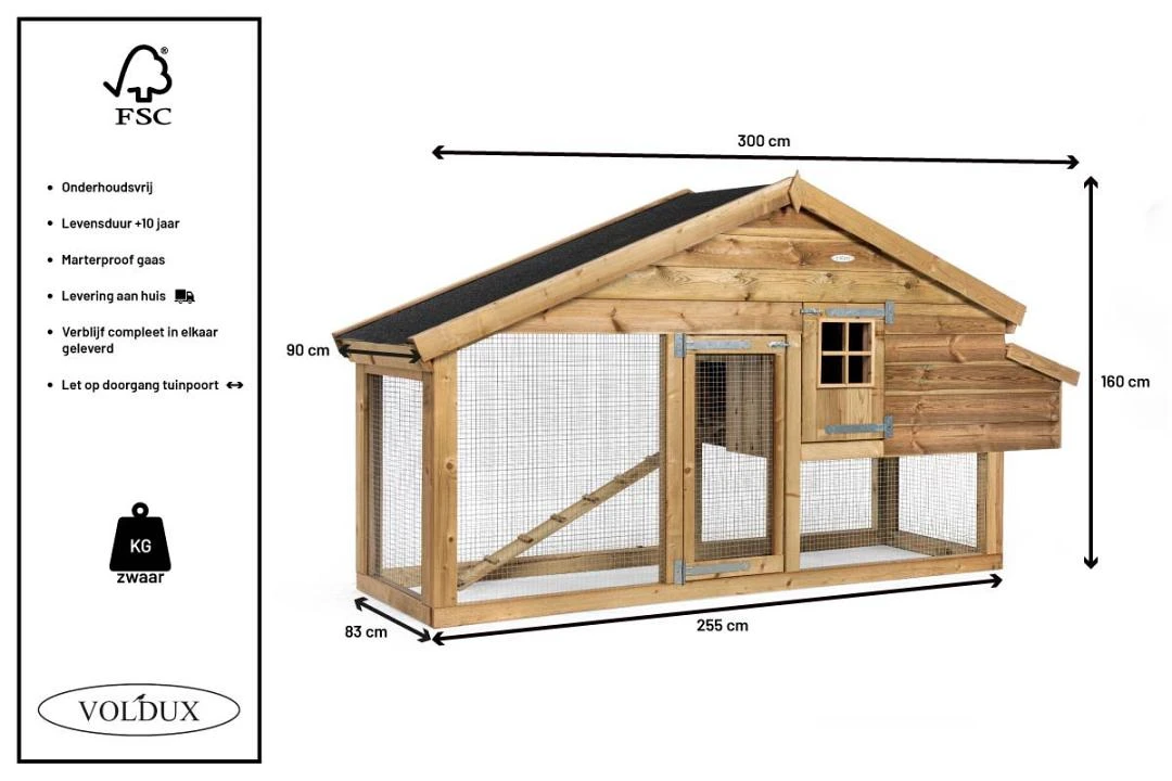 Voldux Kippen- Of Konijnenhok Romy Rechts 4 Voldux Kippen- Of Konijnenhok Romy Rechts - Afbeelding 4