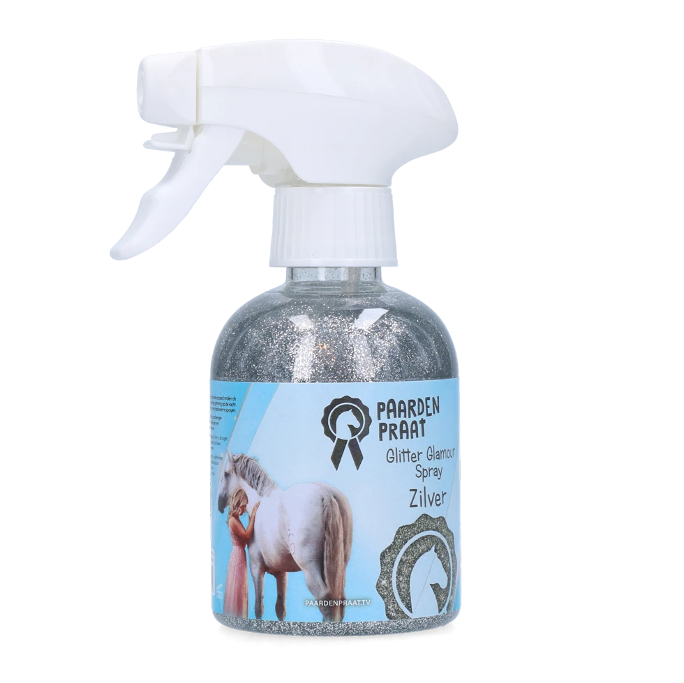 Paardenpraat Glitter Glamour Spray Zilver 250 Ml 1 Paardenpraat Glitter Glamour Spray Zilver 250 Ml